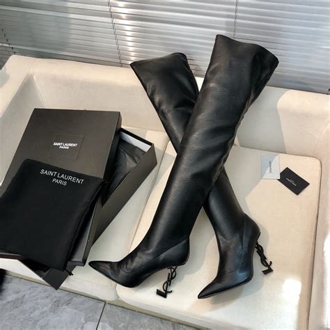 ysl tube boots|ysl thigh high boots.